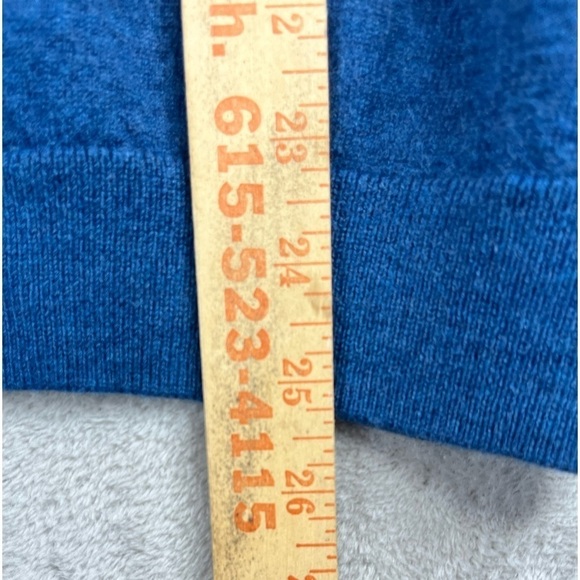 HART SCHAFFNER MARX Fine Merino Wool Sweater Blue V-Neck XL - Picture 12 of 13